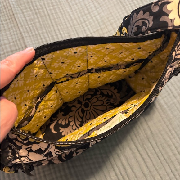 Vera Bradley Yellow and Black Floral Crossbody Bag - Picture 3 of 7